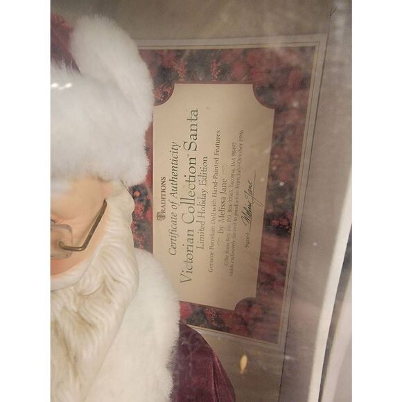 Vtg Traditions Red White Victorian Collection Porcelain Doll Santa Claus NIB - Picture 4 of 5